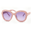 Blush Woven Statement Sunglasses