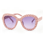 Blush Woven Statement Sunglasses