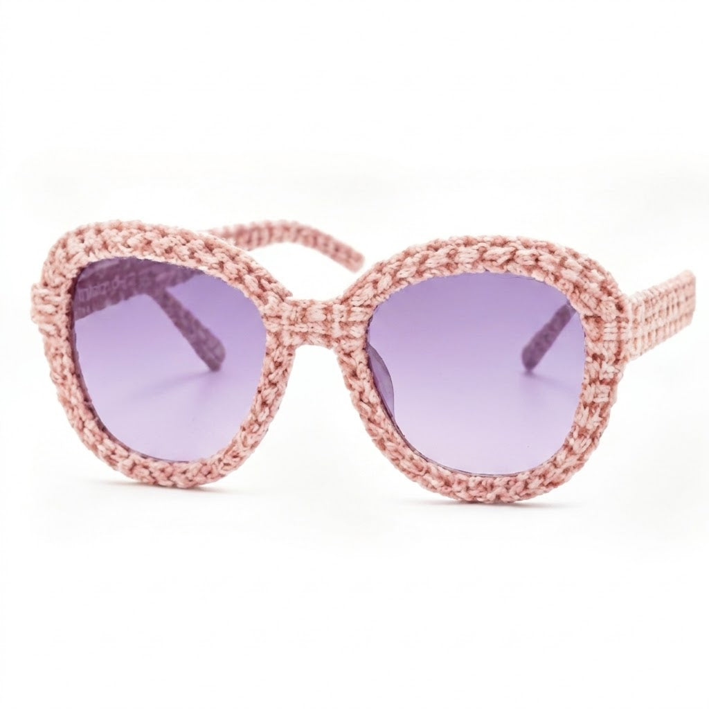 Blush Woven Statement Sunglasses