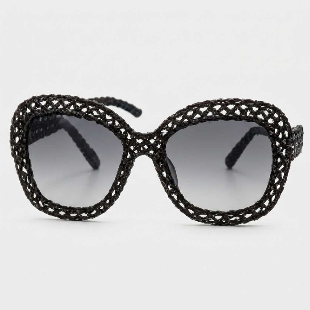 Obsidian Open-Knit Statement Sunglasses