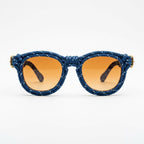 Navy Speckled Cord Statement Sunglasses