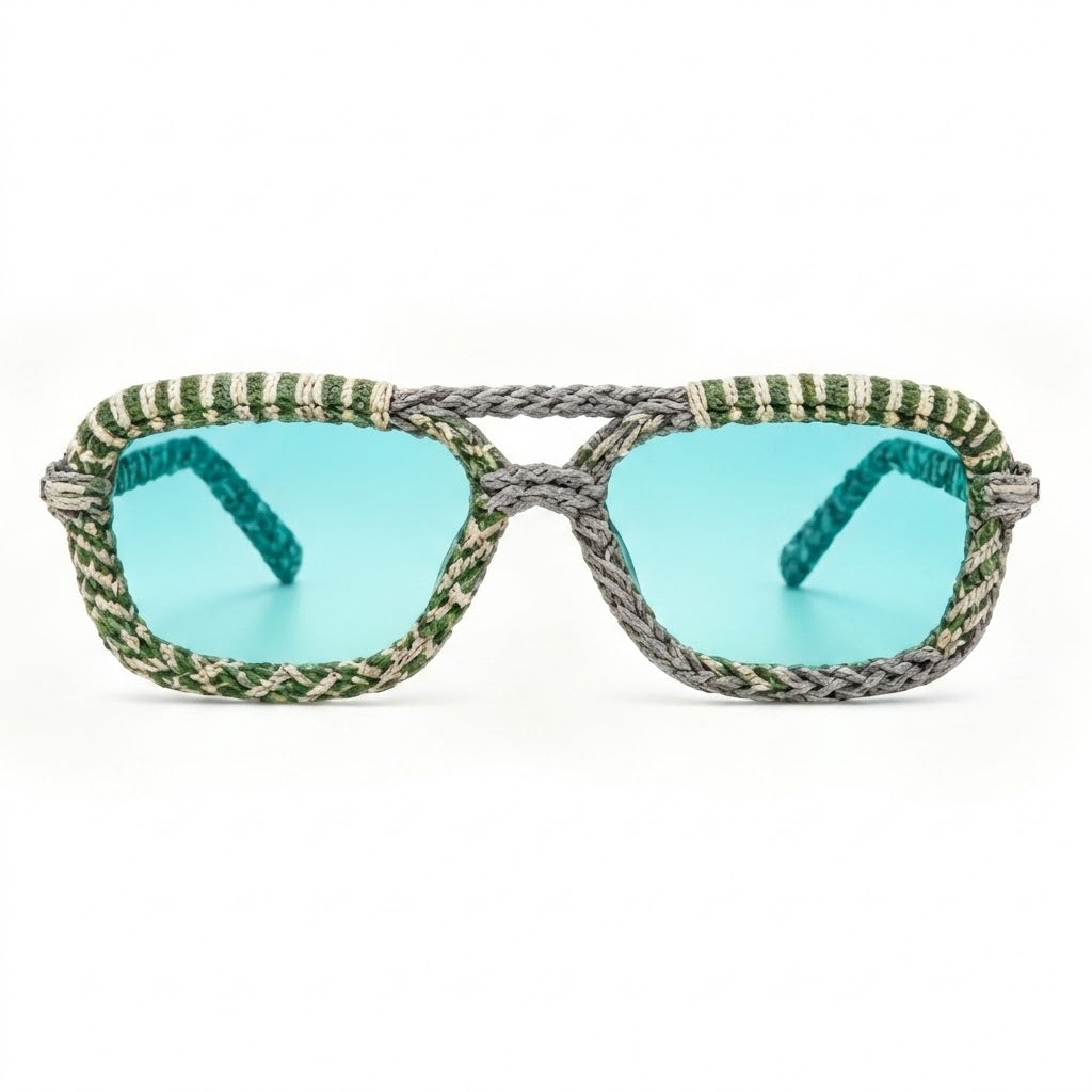 Sage & Slate Woven Aviator Sunglasses