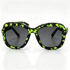 Neon Pulse Woven Statement Sunglasses