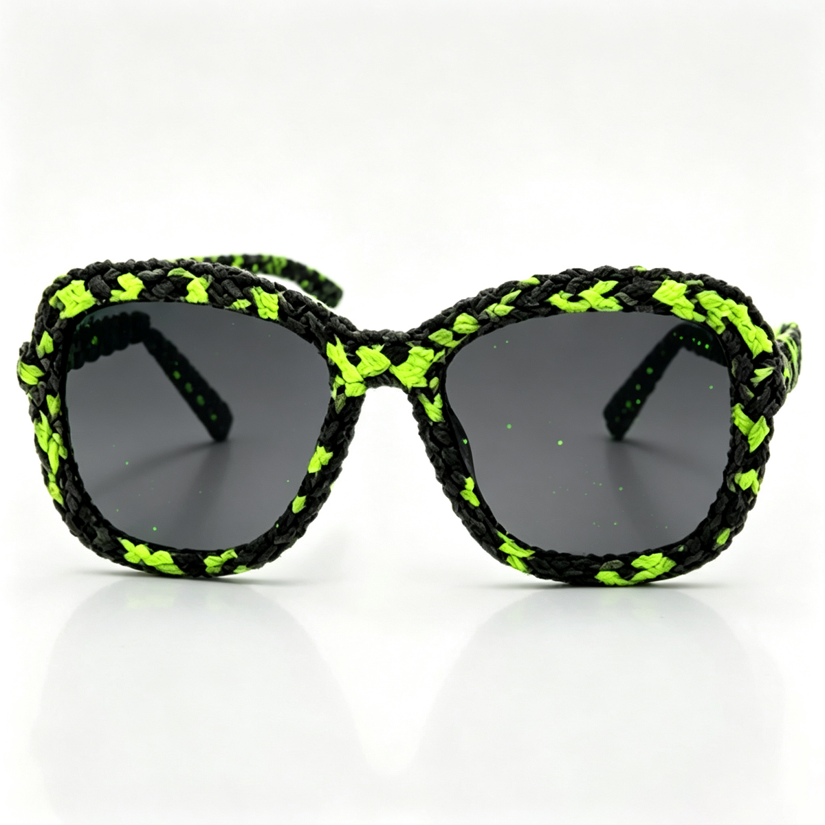 Neon Pulse Woven Statement Sunglasses