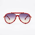 Crimson Cord Woven Aviator Sunglasses