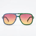 Asymmetric Woven Sunset Aviator Sunglasses