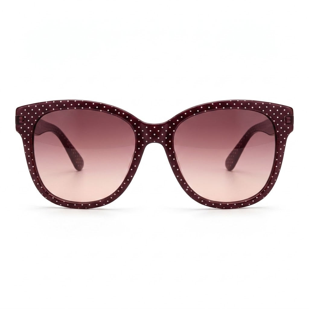Bordeaux Pin-Dot Statement Sunglasses