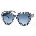 Navy & Ivory Woven Statement Sunglasses