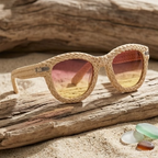 Ivory Woven Sunset Statement Sunglasses