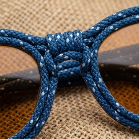 Navy Speckled Cord Statement Sunglasses