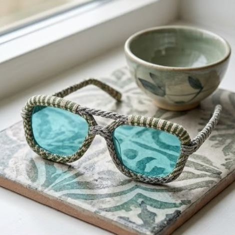 Sage & Slate Woven Aviator Sunglasses