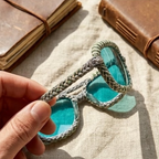 Sage & Slate Woven Aviator Sunglasses
