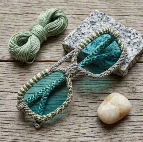 Sage & Slate Woven Aviator Sunglasses