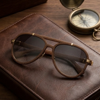 Antique Bronze Mesh Aviator Sunglasses