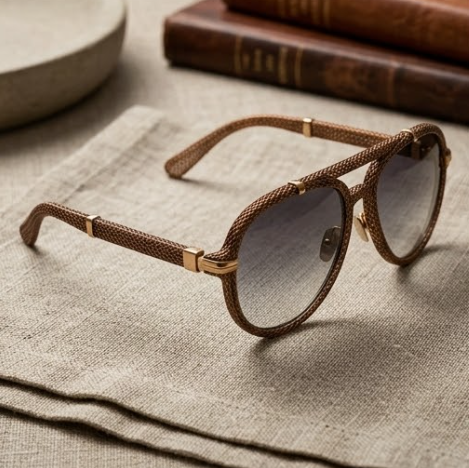 Antique Bronze Mesh Aviator Sunglasses