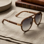 Antique Bronze Mesh Aviator Sunglasses