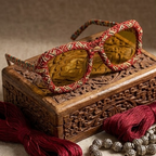 Crimson Tapestry Woven Statement Sunglasses