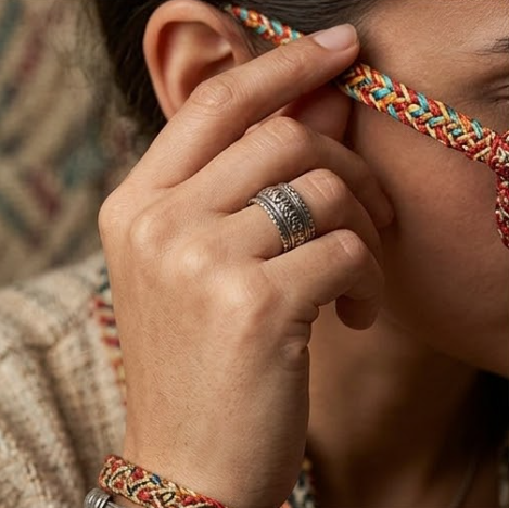 Crimson Tapestry Woven Statement Sunglasses
