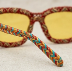Crimson Tapestry Woven Statement Sunglasses