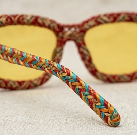 Crimson Tapestry Woven Statement Sunglasses