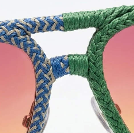 Asymmetric Woven Sunset Aviator Sunglasses