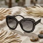 Obsidian Open-Knit Statement Sunglasses
