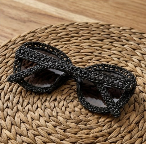 Obsidian Open-Knit Statement Sunglasses