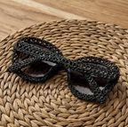 Obsidian Open-Knit Statement Sunglasses