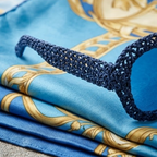 Midnight Blue Open-Knit Statement Sunglasses
