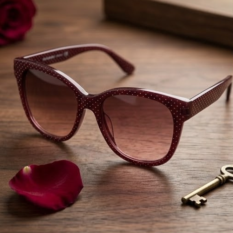 Bordeaux Pin-Dot Statement Sunglasses