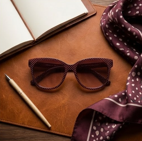 Bordeaux Pin-Dot Statement Sunglasses