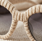 Textured Ivory Cord Statement Sunglasses