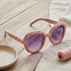 Blush Woven Statement Sunglasses