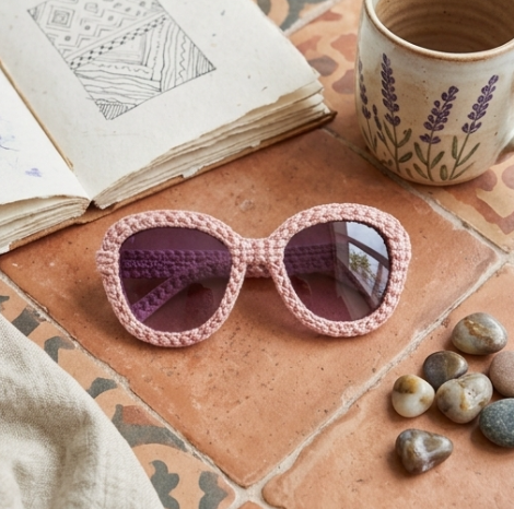 Blush Woven Statement Sunglasses