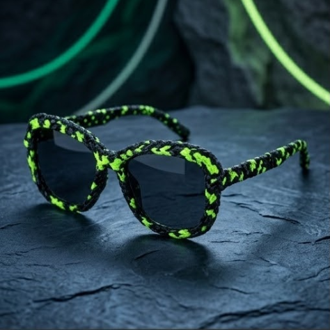 Neon Pulse Woven Statement Sunglasses