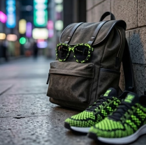 Neon Pulse Woven Statement Sunglasses