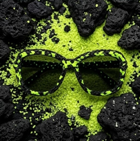 Neon Pulse Woven Statement Sunglasses