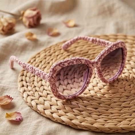 Dusty Rose Braided Statement Sunglasses
