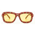 Crimson Tapestry Woven Statement Sunglasses