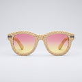Ivory Woven Sunset Statement Sunglasses