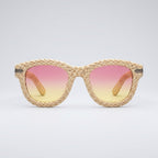 Ivory Woven Sunset Statement Sunglasses
